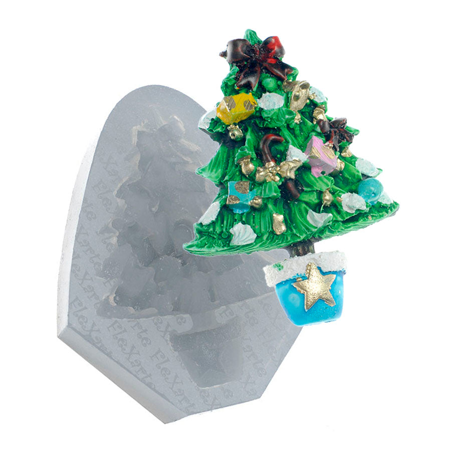 large christmas tree with decorating silicone mold