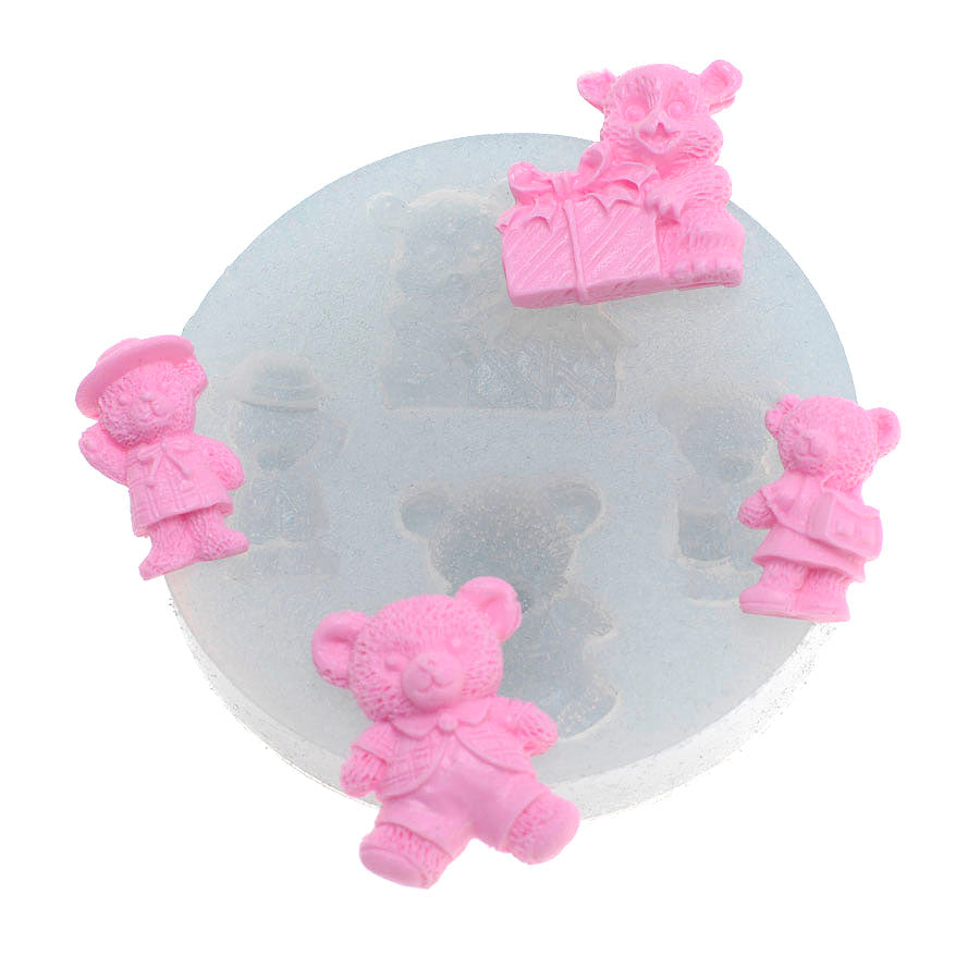 teddy bear set silicone mold