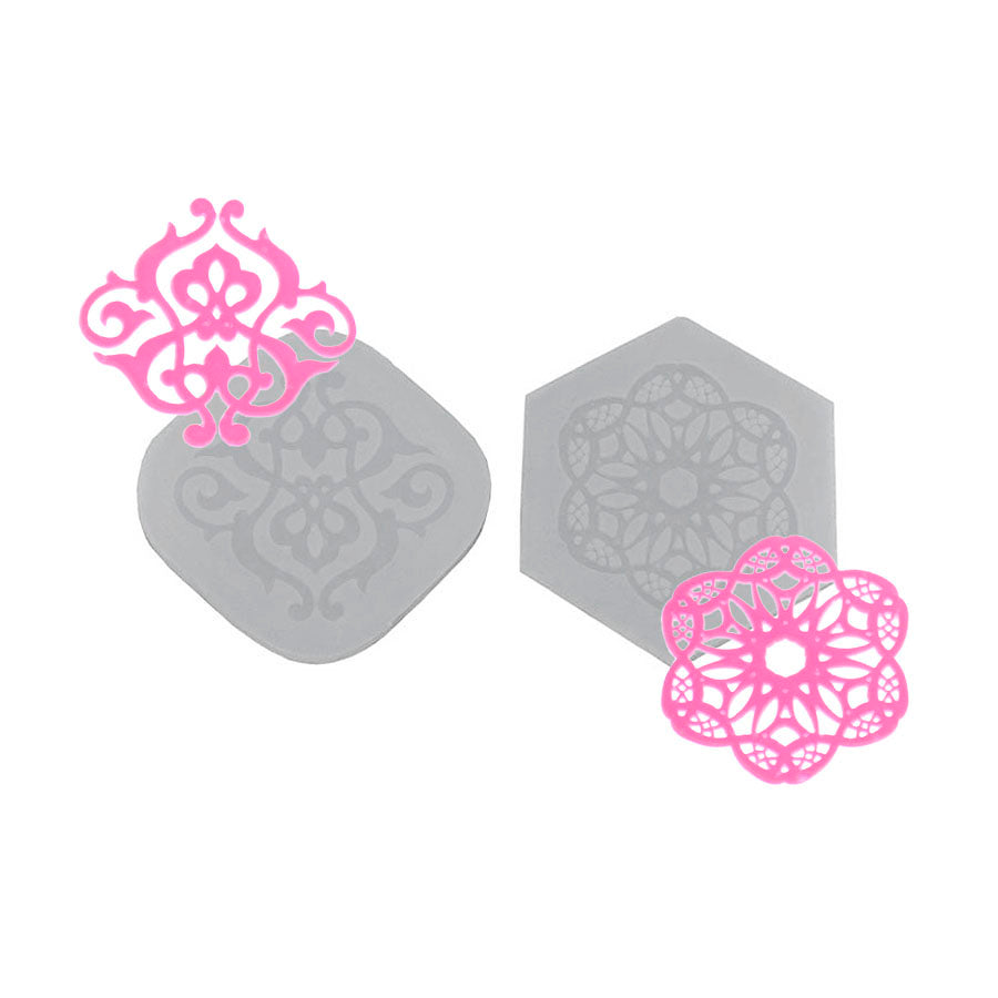 pair of mini laces silicone mold