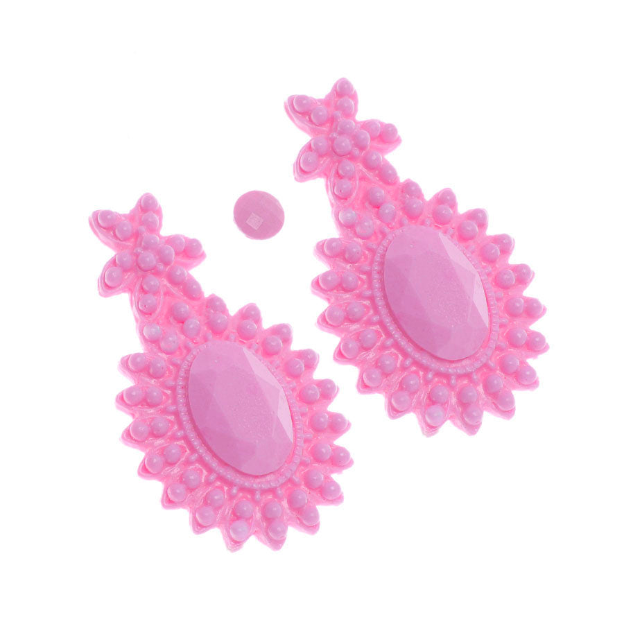 oval faceted jewelry silicone earring mold with gemstone