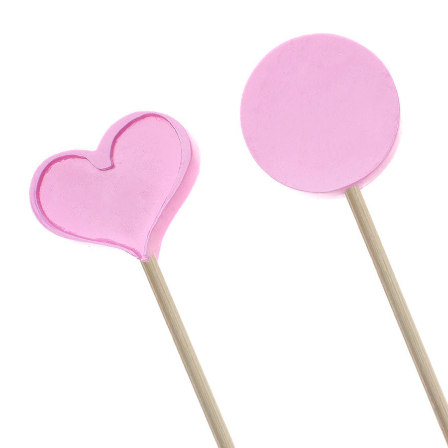 heart lollipop + round lollipop ø 1.38" 2-cavity silicone mold