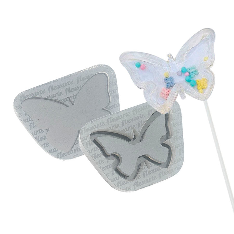 shaker lollipop rattle - butterfly silicone mold