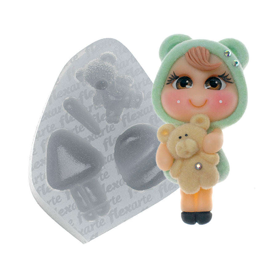 atwell doll with bear silicone mold