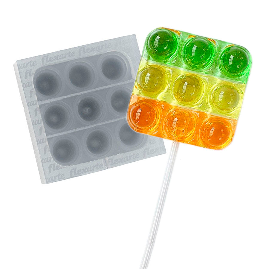 fidget toy lollipop mold - square shape pop it mold