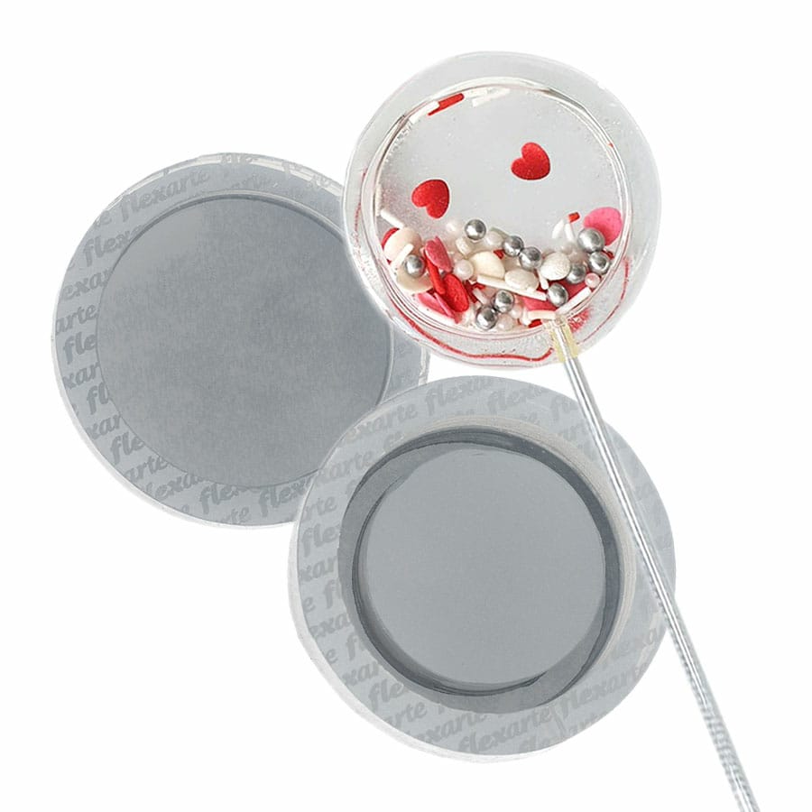 rattle lollipop shaker - round circle shape - ø 2.36" silicone mold - lollipop shaker maker