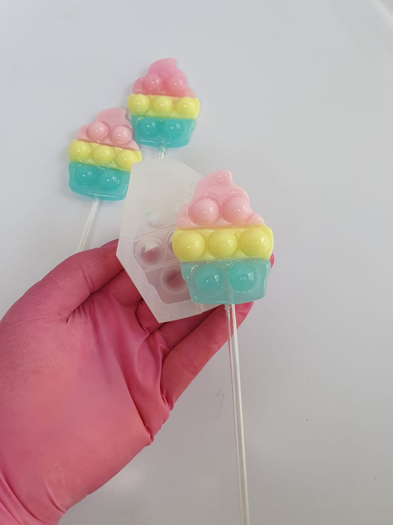 fidget lollipop mold - cupcake shape pop it mold