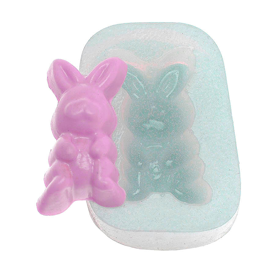 easter bunny crouching silicone mold