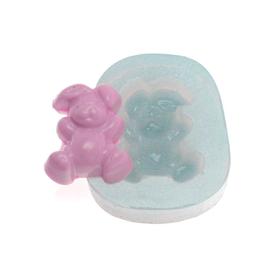 easter bunny low eared silicone mold - fondant mold cake decoration chocolate baking mold