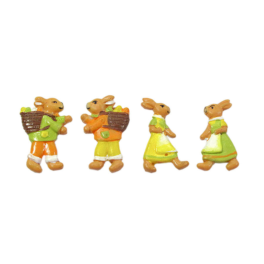 easter bunny farmer quartet silicone mold - fondant mold cake cupcake decoration chocolate baking mold