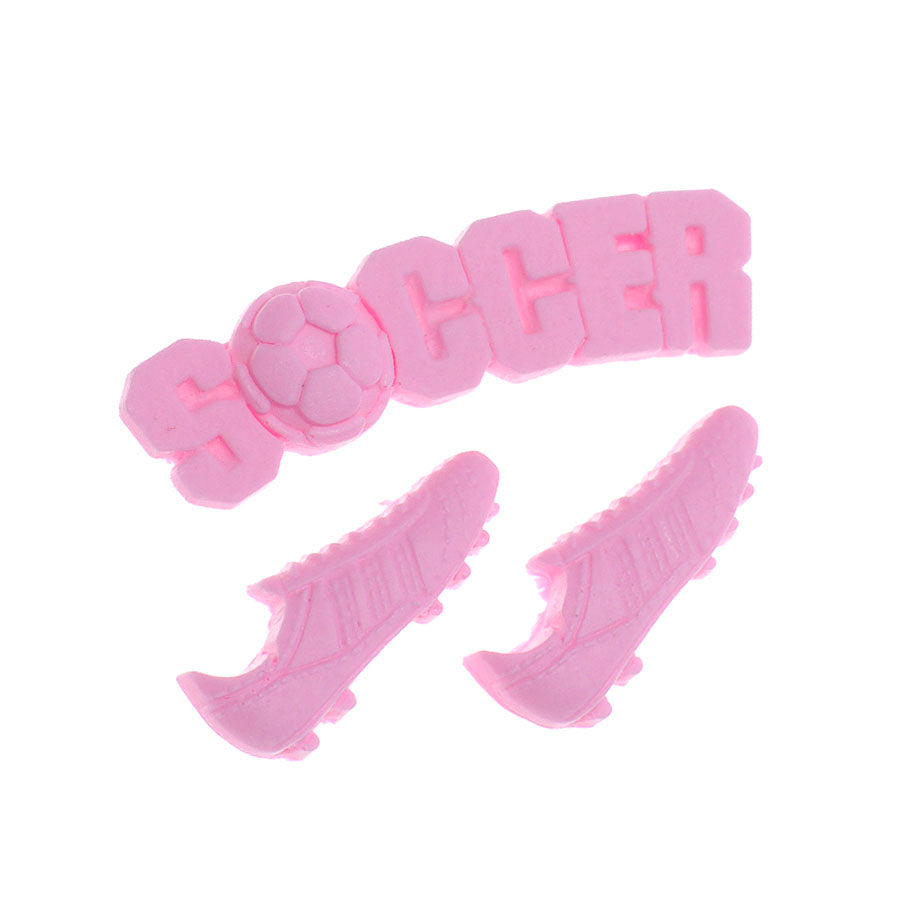 soccer shoes cleats + soccer letters silicone mold