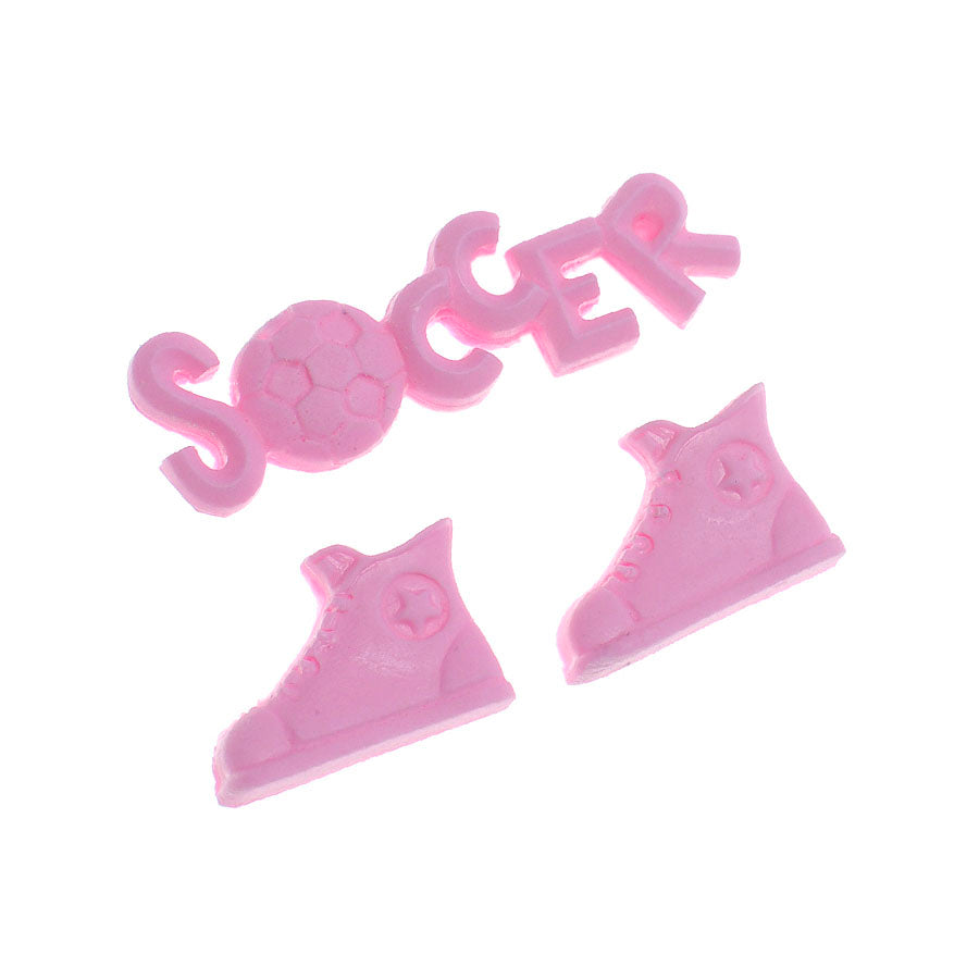 sneakers and soccer letters silicone mold