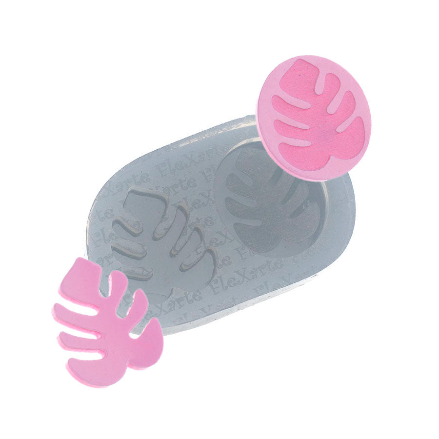 swiss cheese plant leaves silicone mold safari jungle cake theme