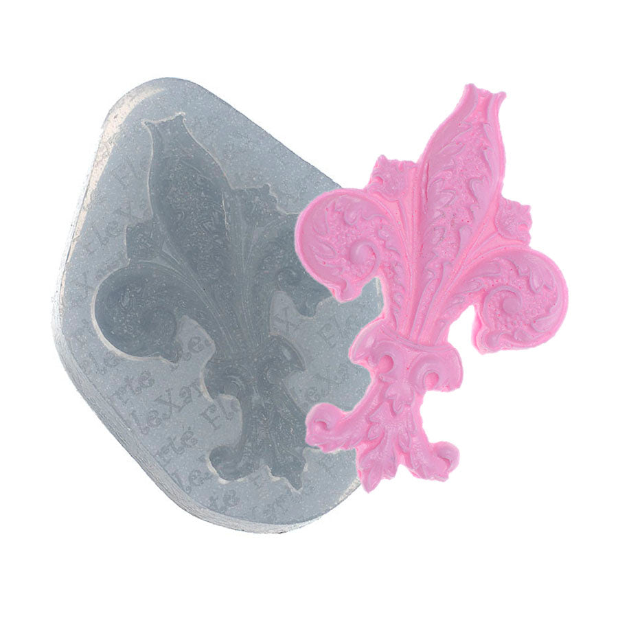 medium ornamental fleur de lis silicone mold