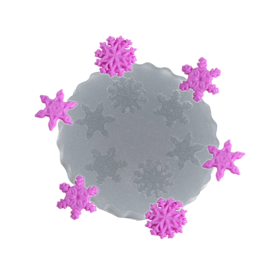 small snowflakes fondant silicone mold