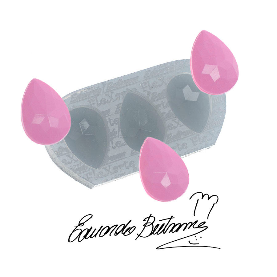 faceted gem drops shaped stones silicone mold