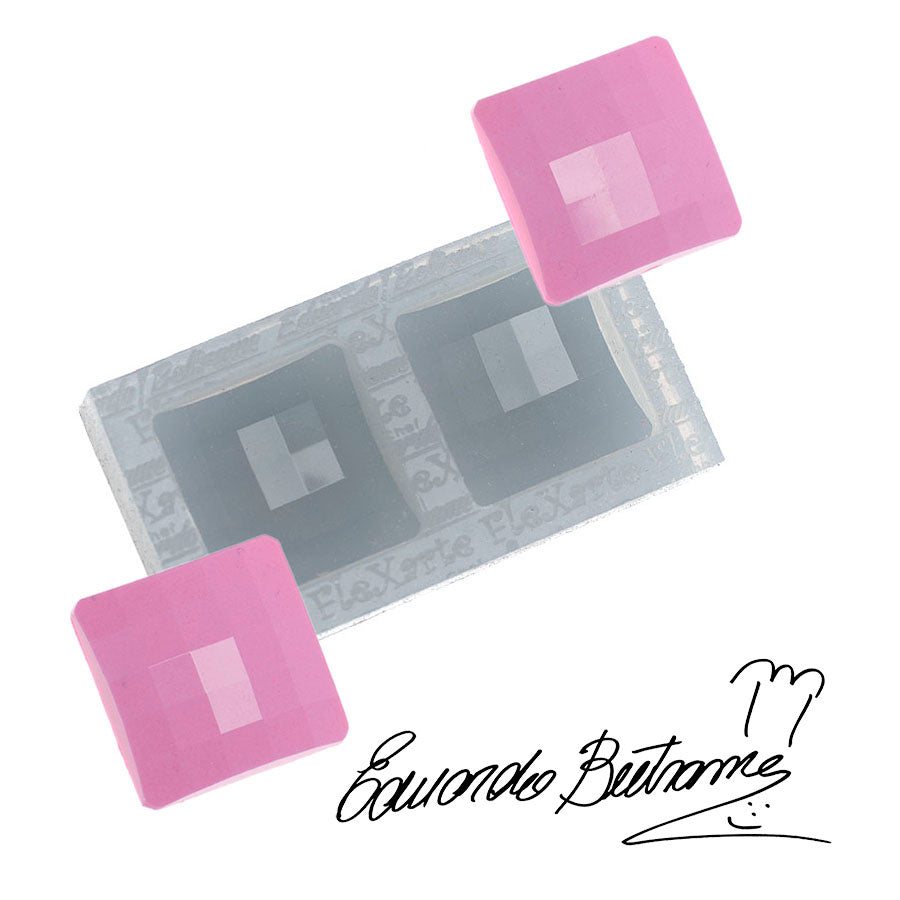 faceted square gemstone 2-cavity silicone mold