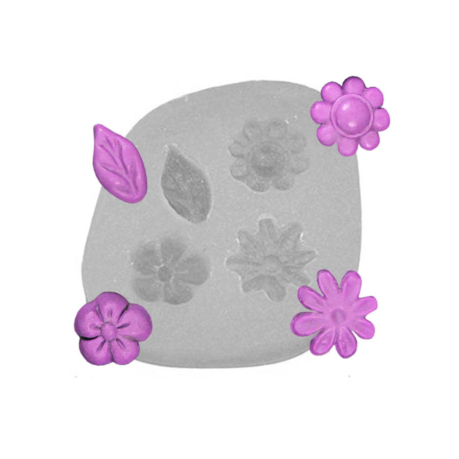 small mysotis flower leaf silicone mold