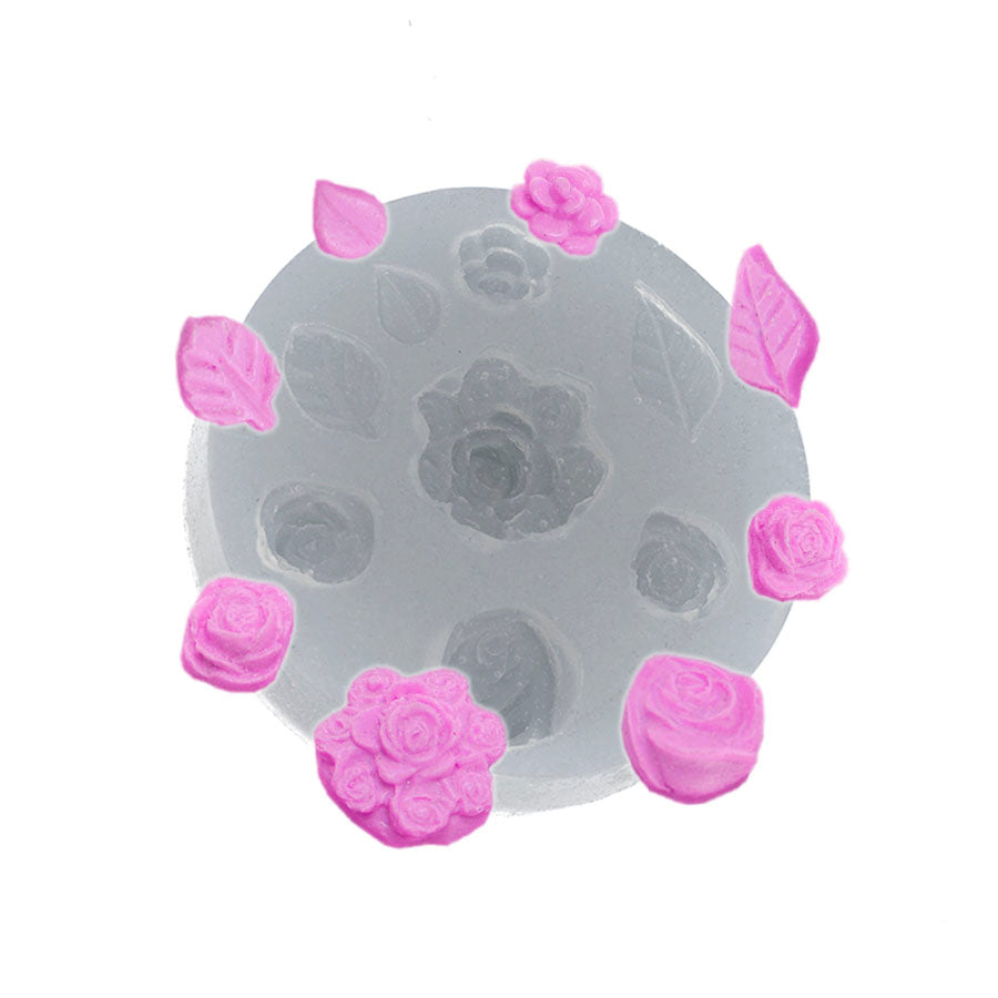 roses flower bouquet 8-cavity silicone mold