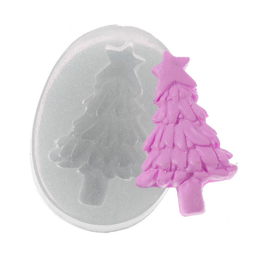 christmas tree with star on top silicone mold