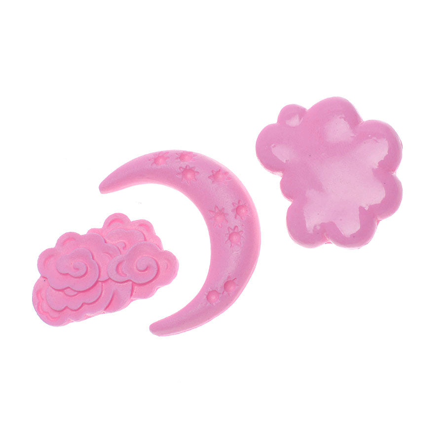 clouds and moon 3-cavity sky silicone mold