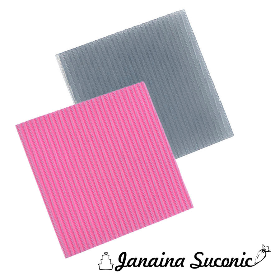 straight knitting cake texture sheet - crochet fabric pattern - silicone mold