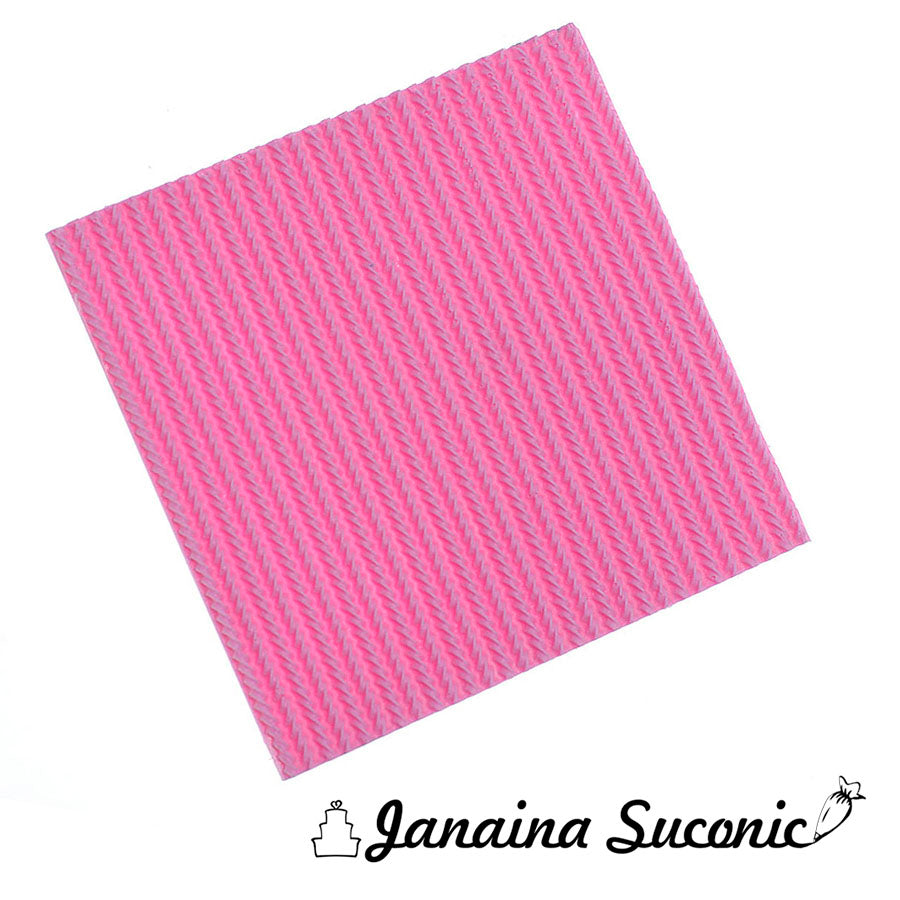 straight knitting cake texture sheet - crochet fabric pattern - silicone mold