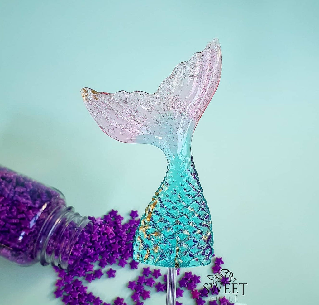 mermaid tail lollipop silicone mold - cake topper mold
