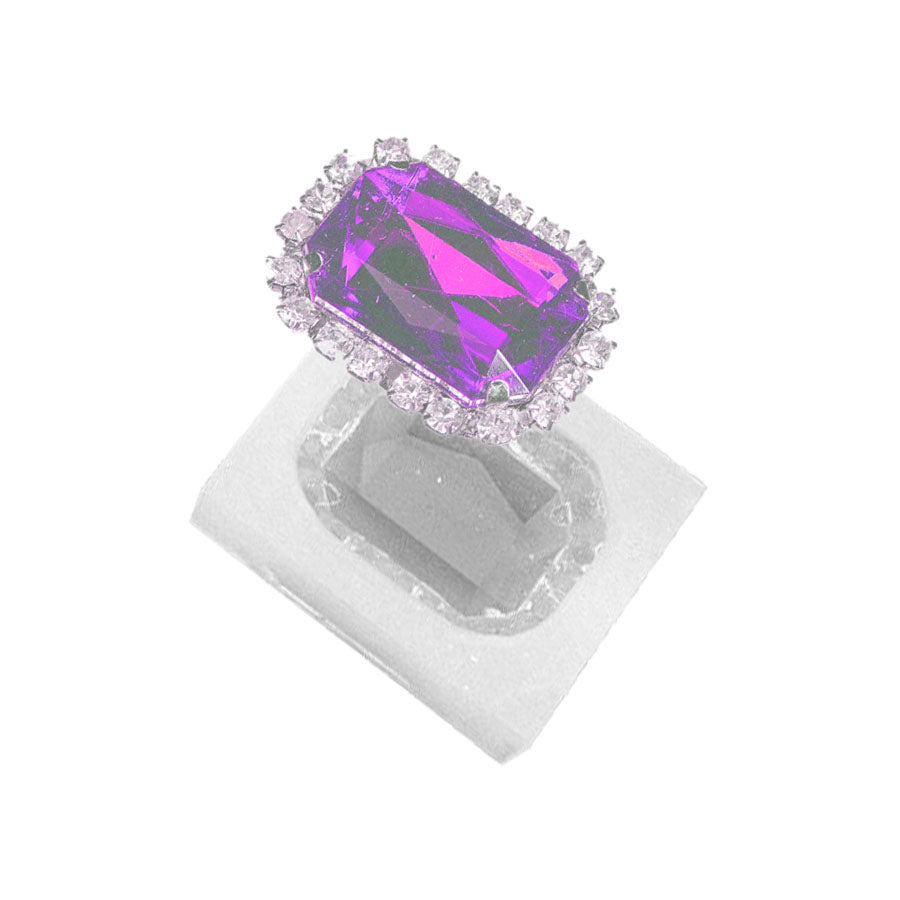 square gemstone brooch silicone mold