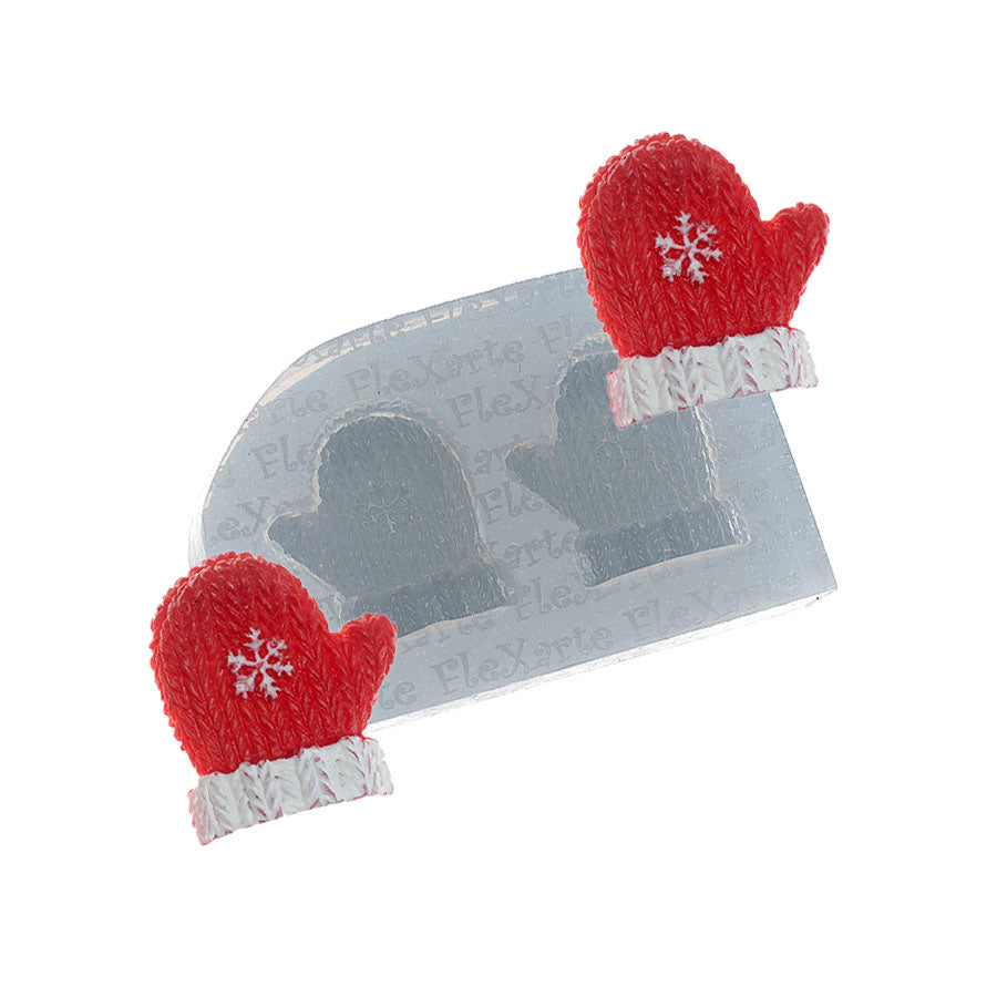 mitten knitting christmas gloves candy silicone mold