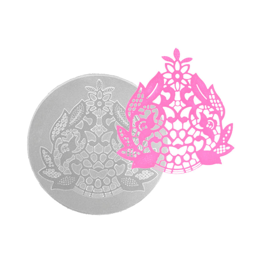 oval fancy lace silicone mold