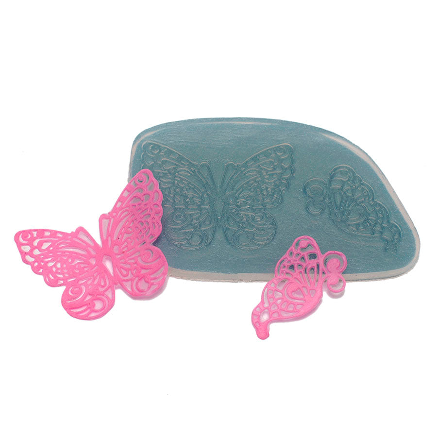 FLEXARTE Butterfly Butterflies Lace Mat Silicone Mold for Cake Cupcake Decorating Sugar Mold Candy Mould DIY, Size: One Size