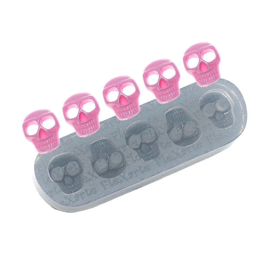 halloween gothic skulls 5-cavity skeleton silicone mold