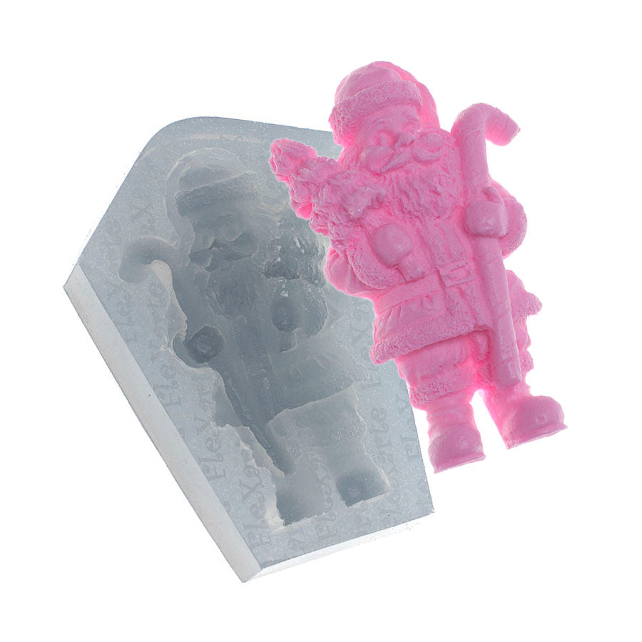 santa claus and his staff silicone mold