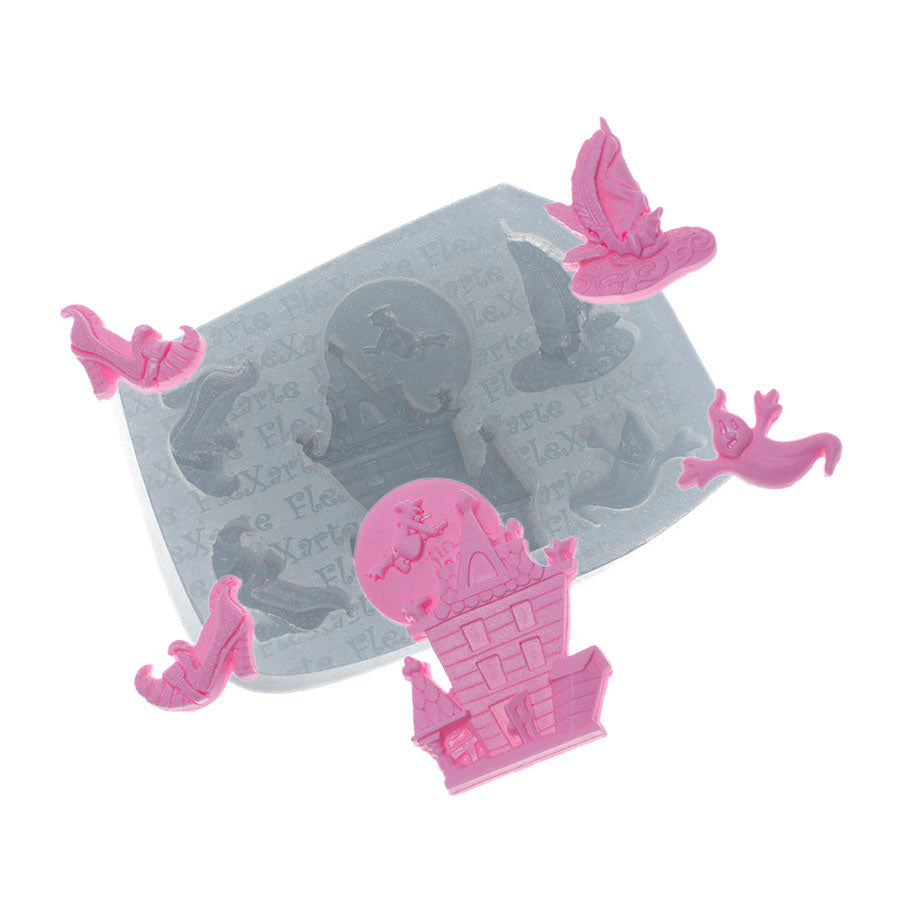halloween castle - witch's shoe - hat silicone mold
