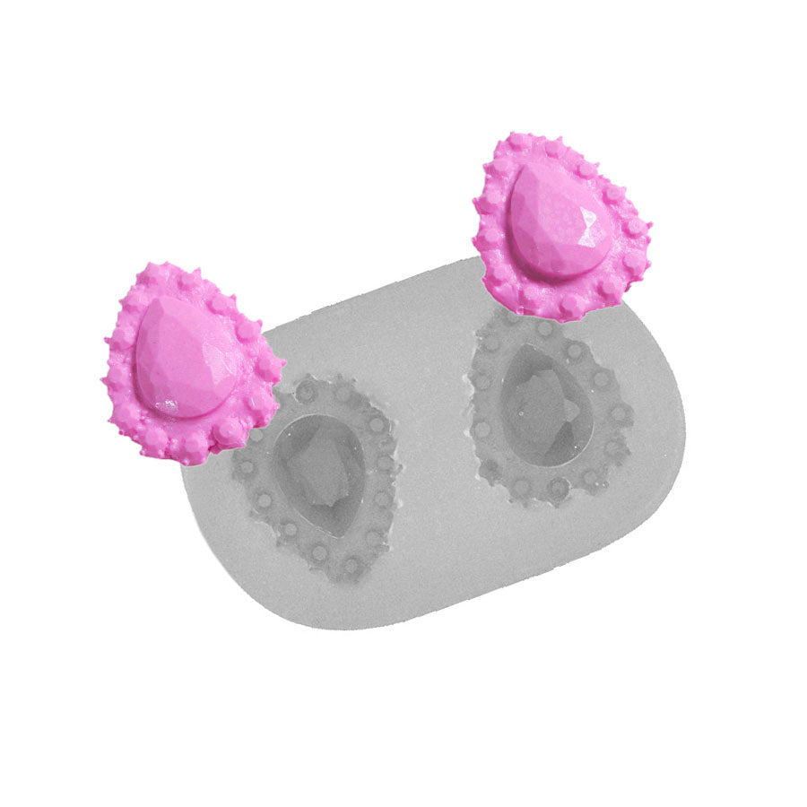 queen jewel diamond gem brooch silicone mold