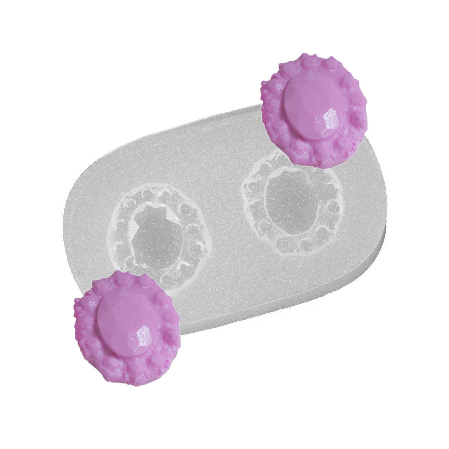 medium oval jewel brooch silicone mold