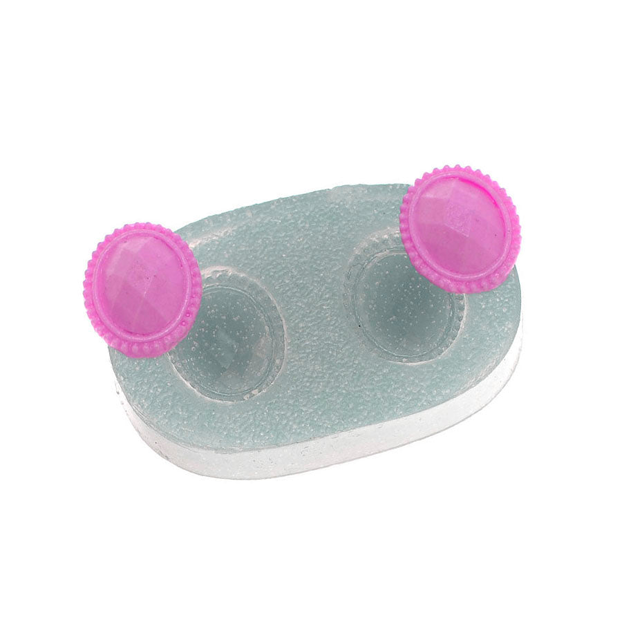 mini oval jewel brooch silicone mold