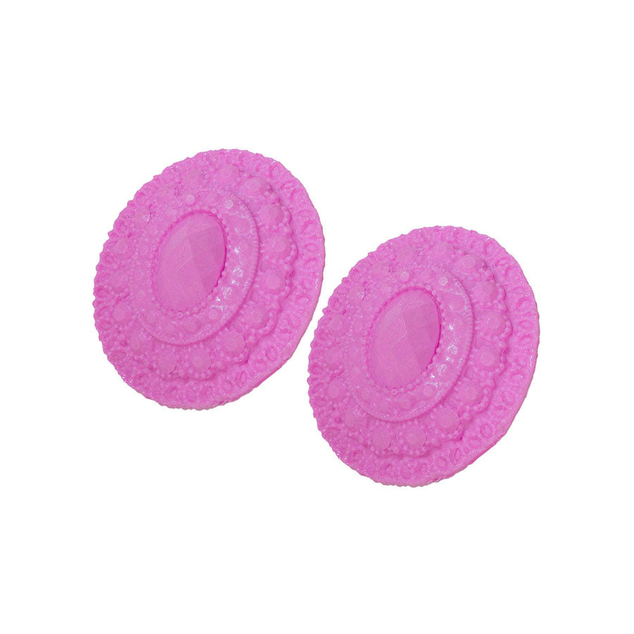 fancy round jewel brooch silicone mold