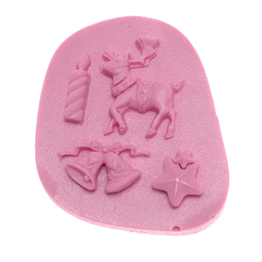 christmas set: candle bell star reindeer silicone mold