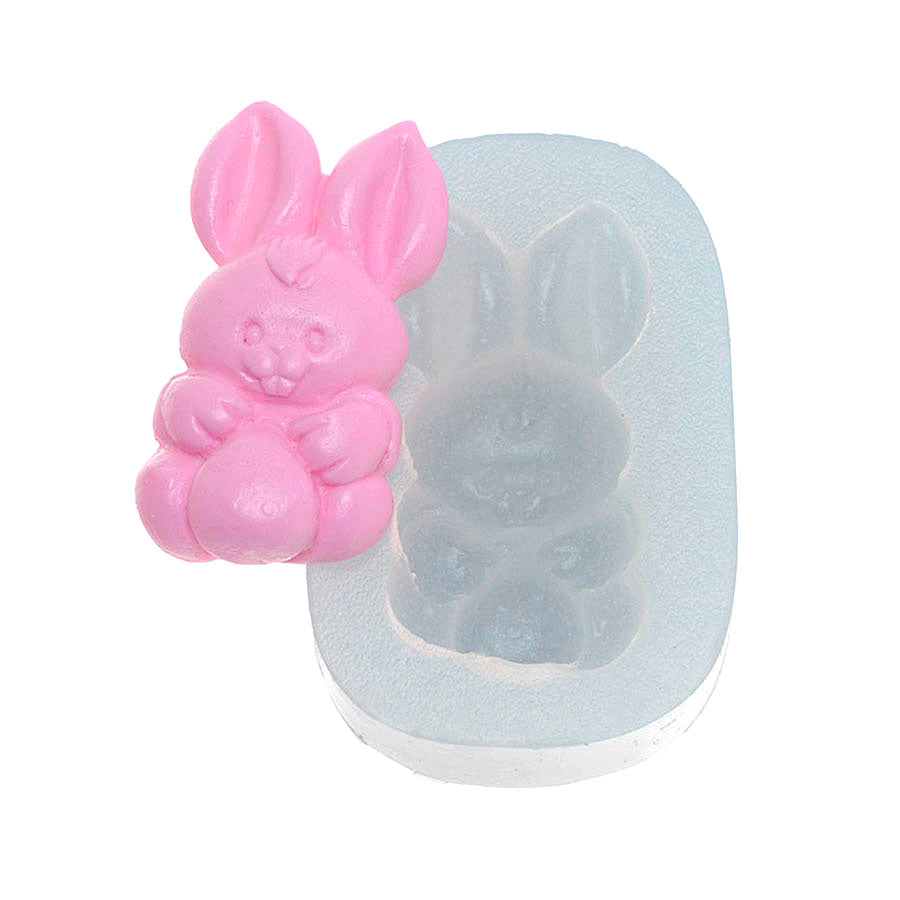 easter bunny with egg silicone mold
