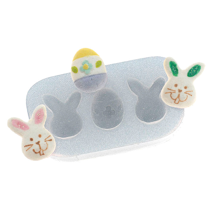 easter bunny double + egg silicone mold