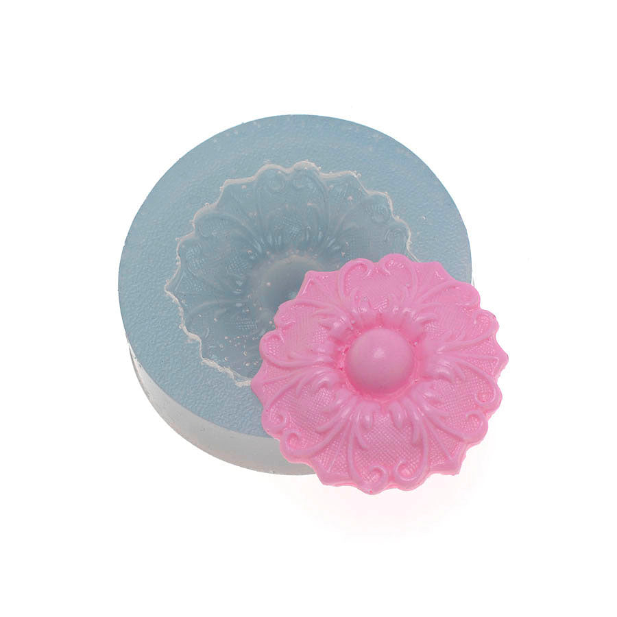 small round button brooch silicone mold