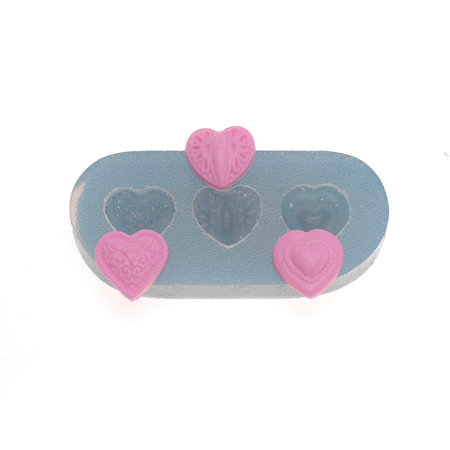 mini love hearts button silicone mold - 3 shapes