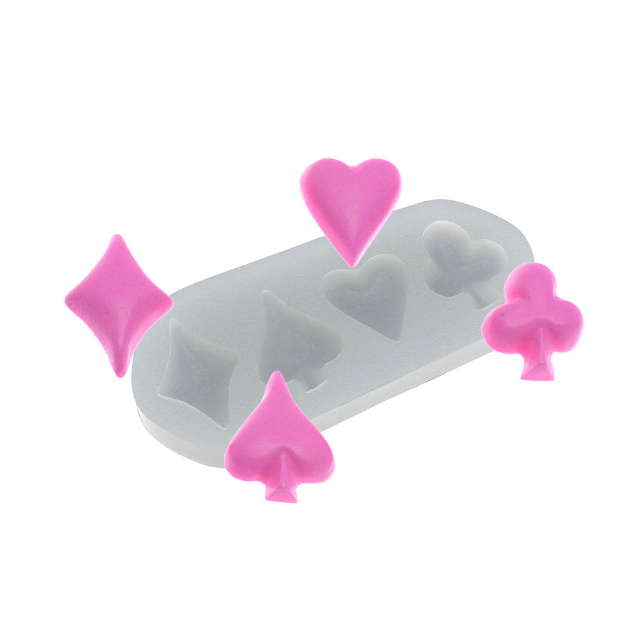 casino playing poker cards - suits silicone mold - fondant cake mold for cake decorating baking moud