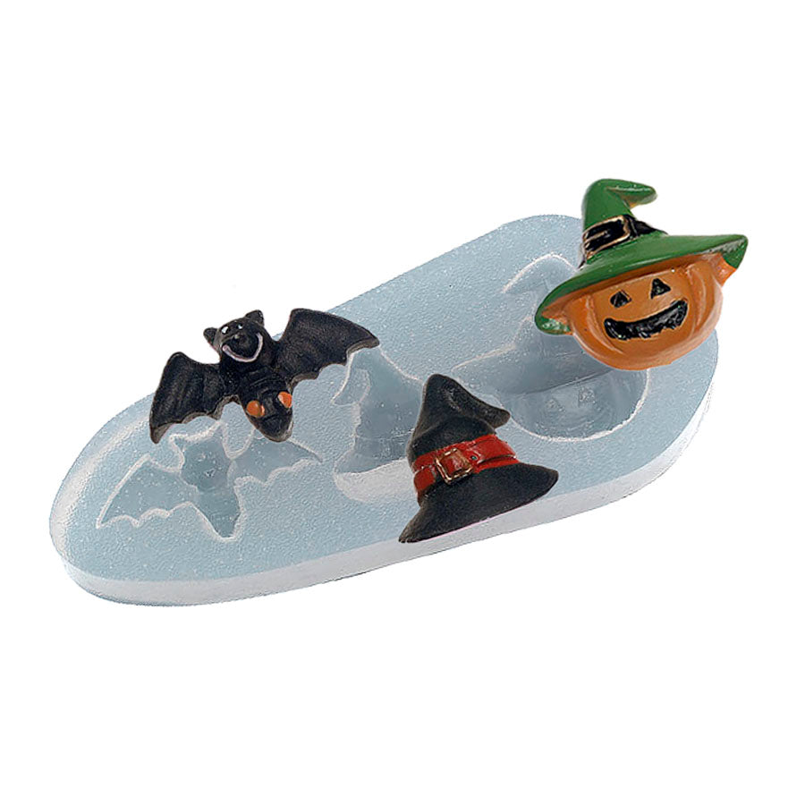 halloween set: bat hat pumpkin silicone mold