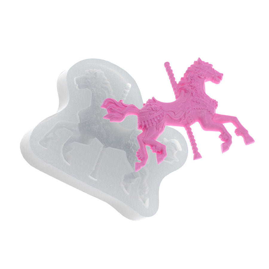 decorated carousel horse (l) silicone mold