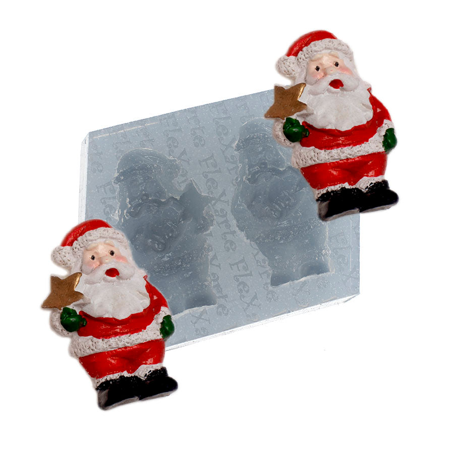 christmas santa claus figure silicone mold 2-cavity