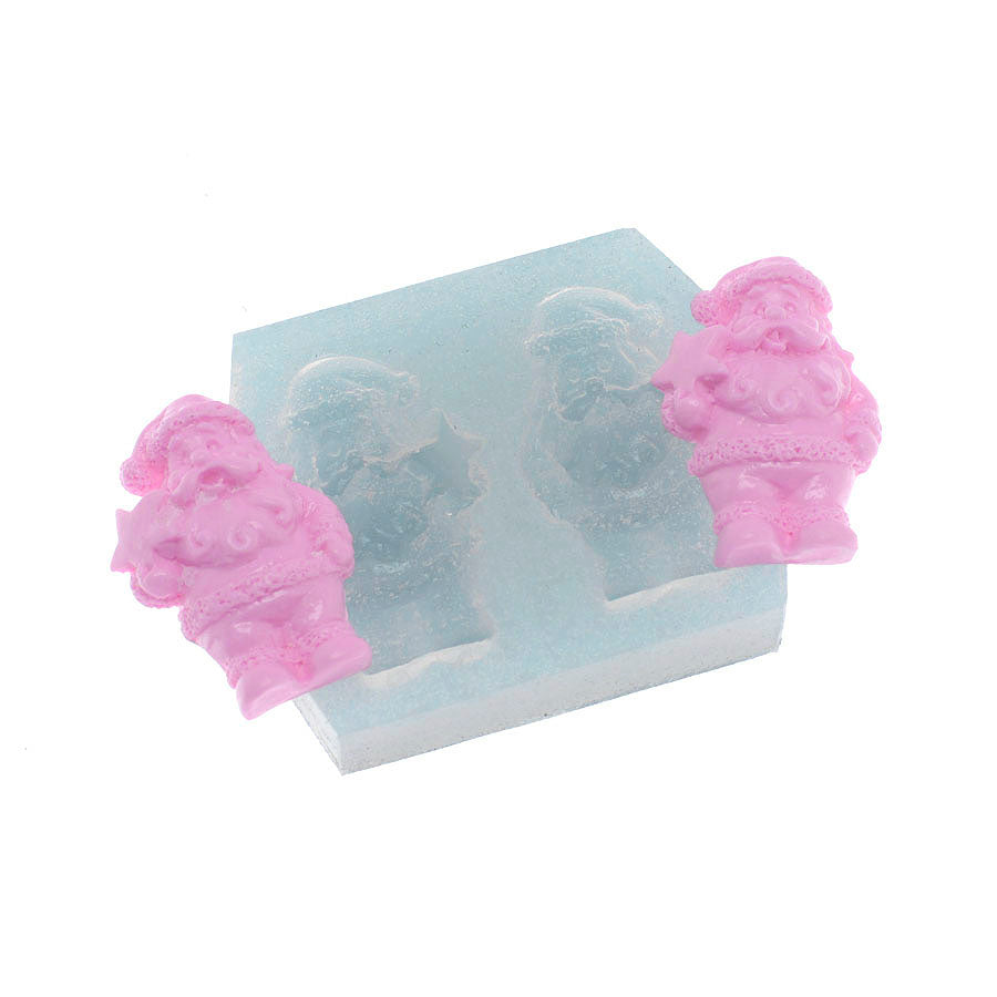 christmas santa claus figure silicone mold 2-cavity