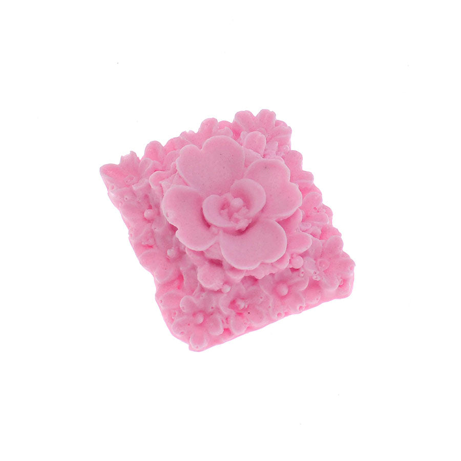 rectangle flower brooch silicone mold