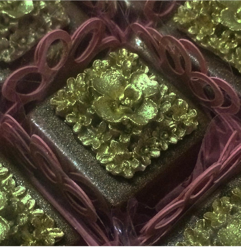 rectangle flower brooch silicone mold